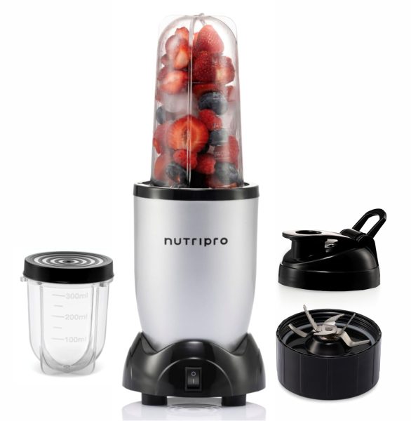 NutriPro 500W Juicer Mixer Grinder with Sipper Jar – Smoothies & Dry Grinding (Silver)